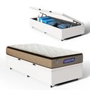 Ver imagem 1 de Cama Box Baú com Colchão Gazin de Molas Ensacadas Pillow Top Air Pro Solteiro 88cm