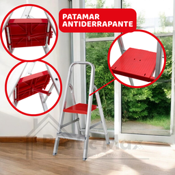 Escada de Alumínio 2 Degraus Doméstica Escadinha para Apartamento - 3