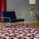 Ver imagem 2 de Tapete Dallas Sala Quarto Antiderrapante Geométrico 132x200cm Vermelho Casa Dona