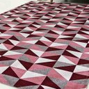 Ver imagem 1 de Tapete Dallas Sala Quarto Antiderrapante Geométrico 132x200cm Vermelho Casa Dona