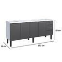 Ver imagem 2 de Gabinete Armário Cozinha Jupter Cozimax 2.00 Mt 100% Aço P/ Pia -Balção 200 cm -4 Portas- 3 Gavetas