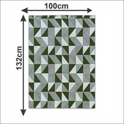 Tapete Dallas Sala Quarto Antiderrapante Geométrico 132x100cm Verde Casa Dona - 4