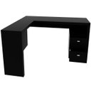 Ver imagem 2 de Mesa de Canto para Escritório em L Angular com 2 Gavetas Preto