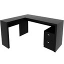 Ver imagem 6 de Mesa de Canto para Escritório em L Angular com 2 Gavetas Preto