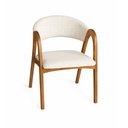 Ver imagem 4 de Kit 8 Cadeiras Valentina Madeira Maciça Cerejeira Encosto Anatômico em Linho Decorativa - Off-white