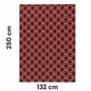 Ver imagem 4 de Tapete Casablanca Sala Quarto Antiderrapante Geométrico 132x250cm Vermelho Casa Dona