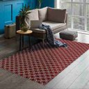 Ver imagem 2 de Tapete Casablanca Sala Quarto Antiderrapante Geométrico 132x250cm Vermelho Casa Dona