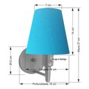 Ver imagem 4 de Arandela Cone Md-2013 Cinza C- Inter Liga e Desl Cúpula em Tecido Azul Turquesa - Bivolt