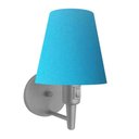 Ver imagem 1 de Arandela Cone Md-2013 Cinza C- Inter Liga e Desl Cúpula em Tecido Azul Turquesa - Bivolt
