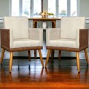 Ver mais imagens de Kit 10 Poltrona para Recepção Lis Corino e Suede Cores - Bege, Suede/corino