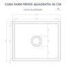 Cuba Cozinha Farm Sink Quadratta 50 Cm Estilo Fazenda Avental - 6