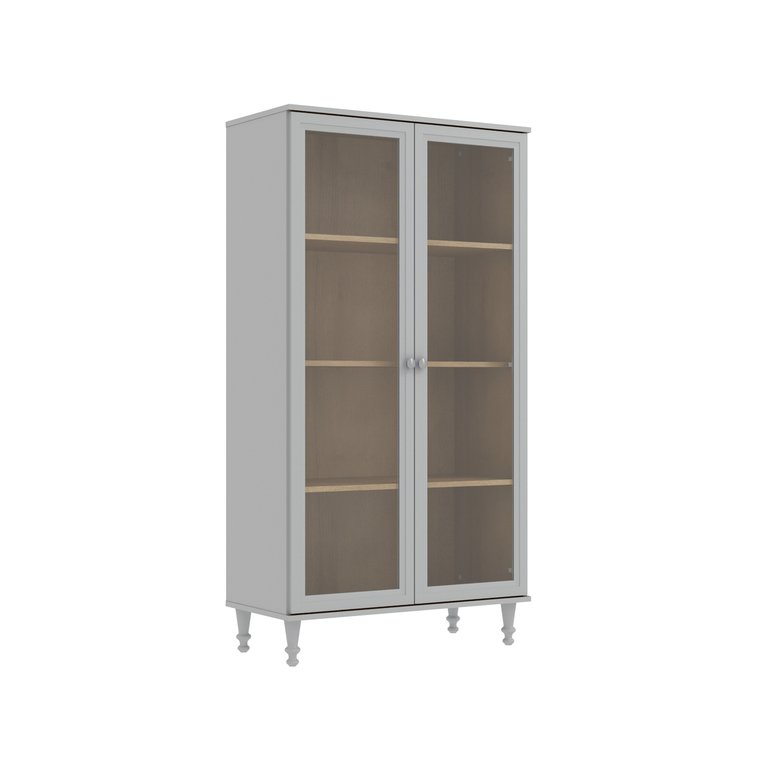 Cristaleira Estante Para Livros Ditália 2 Portas Vidro E-957 Cor:Cinza Cristaleira Estante Para Livros Ditália 2 Portas Vidro E-957 Cor:Cinza
