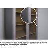Cristaleira Estante Para Livros Ditália 2 Portas Vidro E-957 Cor:Cinza - 9