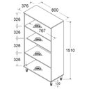 Ver imagem 5 de Cristaleira Estante Para Livros Ditália 2 Portas Vidro E-957 Cor:Cinza