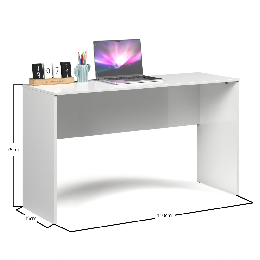 Mesa Escrivaninha para Estudos Branco Escritório Home Office - 3