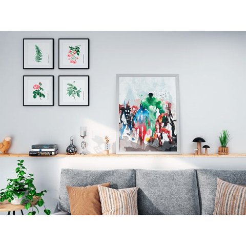 Quadro Abstrato  Vingadores  100x150 Borda Infinita