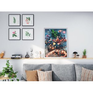 Quadro Ilustrado  Marvel x Capcom  100x150 Borda Infinita