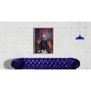 Quadro Ilustrado  Superman  80x120 Borda Infinita