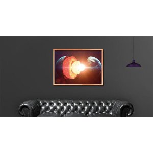 Quadro  Planeta em Camadas  60x90 Borda Infinita