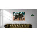 Ver imagem 1 de Quadro Floresta Elefante 60x90 Borda Infinita