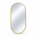 Ver imagem 2 de Espelho Decorativo Cápsula Borda Dourada 50x80cm Luxo Goldenx