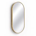 Ver imagem 4 de Espelho Decorativo Cápsula Borda Dourada 50x80cm Luxo Goldenx