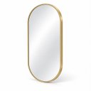 Ver imagem 3 de Espelho Decorativo Cápsula Borda Dourada 50x80cm Luxo Goldenx