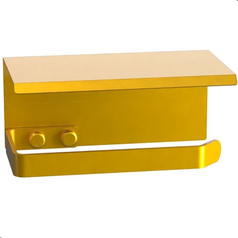 Porta Papel Higiênico de Parede Banheiro Dourado Fs Max