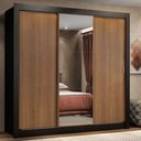Ver imagem 1 de Guarda Roupa Casal Madesa Lyon 3 Portas de Correr com Espelho 2 Gavetas