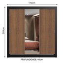 Ver imagem 4 de Guarda Roupa Casal Madesa Lyon 3 Portas de Correr com Espelho 2 Gavetas