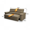 Ver imagem 3 de Sofá Retrátil Reclinável 2 Lugares com Molas 1,50m Quantum Suede Velut Marrom Claro - King House