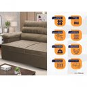Ver imagem 2 de Sofá Retrátil Reclinável 2 Lugares com Molas 1,50m Quantum Suede Velut Marrom Claro - King House