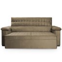 Ver imagem 5 de Sofá Retrátil Reclinável 2 Lugares com Molas 1,50m Quantum Suede Velut Marrom Claro - King House