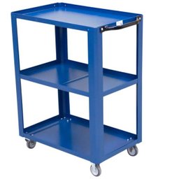 CARRINHO PORTA FERRAMENTAS 3 PRATELEIRAS COM ALCA PUXADOR EM ACO CARRO DE RODINHAS COM FREIO PARA ME - 1