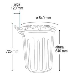 LIXEIRA COM RODAS CONTAINER CESTO DE LIXO FECHADO COM TAMPA 100 LITROS COM RODINHAS COLETA SELETIVA  - 3