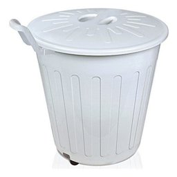 LIXEIRA COM RODAS CONTAINER CESTO DE LIXO FECHADO COM TAMPA 100 LITROS COM RODINHAS COLETA SELETIVA  - 1