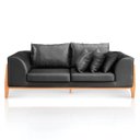 Ver imagem 5 de Sofá 2 Lugares para Escritório Living Sala Lucy 2 Metros Facto Escama Preto Base Madeira - D'Rossi