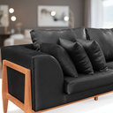 Ver imagem 2 de Sofá 2 Lugares para Escritório Living Sala Lucy 2 Metros Facto Escama Preto Base Madeira - D'Rossi