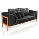 Ver imagem 2 de Sofá 2 Lugares Lucy 2,25M Facto Escama Preto Base Madeira - D'Rossi