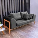 Ver imagem 4 de Sofá 2 Lugares para Escritório Living Sala Lucy 2 Metros Facto Escama Preto Base Madeira - D'Rossi