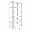 Ver imagem 5 de Estante Industrial Aço Galvanizado 190x90 6 Bandejas Prateleiras