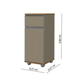 Suporte Balcão para Cozinha Bebedouro Alaska Porta + Gaveta Cinza Jequitibá - 4
