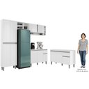 Ver imagem 5 de Cozinha Compacta Vanessa e Balcão Gabinete com Tampo Tatiane 120cm Branco - Ajl Móveis