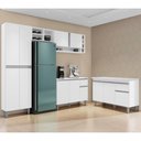 Ver imagem 2 de Cozinha Compacta Vanessa e Balcão Gabinete com Tampo Tatiane 120cm Branco - Ajl Móveis