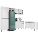 Ver imagem 1 de Cozinha Compacta Vanessa e Balcão Gabinete com Tampo Tatiane 120cm Branco - Ajl Móveis