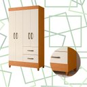 Ver imagem 5 de Guarda Roupa Mobi 4 Portas 2 Portas Cinamomo com Off White - Albatroz