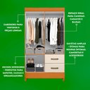 Ver imagem 4 de Guarda Roupa Mobi 4 Portas 2 Portas Cinamomo com Off White - Albatroz