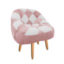 Ver imagem 2 de Poltrona Paloma Escritório Sala Pé Palito Suede Rosa Bebê e Suede Branco - Dominic Decor