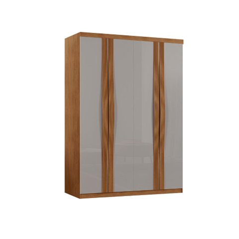 Guarda Roupa Solteiro Dunas Mdf 4 Portas e 2 Gavetas Moderna