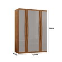 Ver imagem 4 de Guarda Roupa Solteiro Dunas Mdf 4 Portas e 2 Gavetas Moderna
